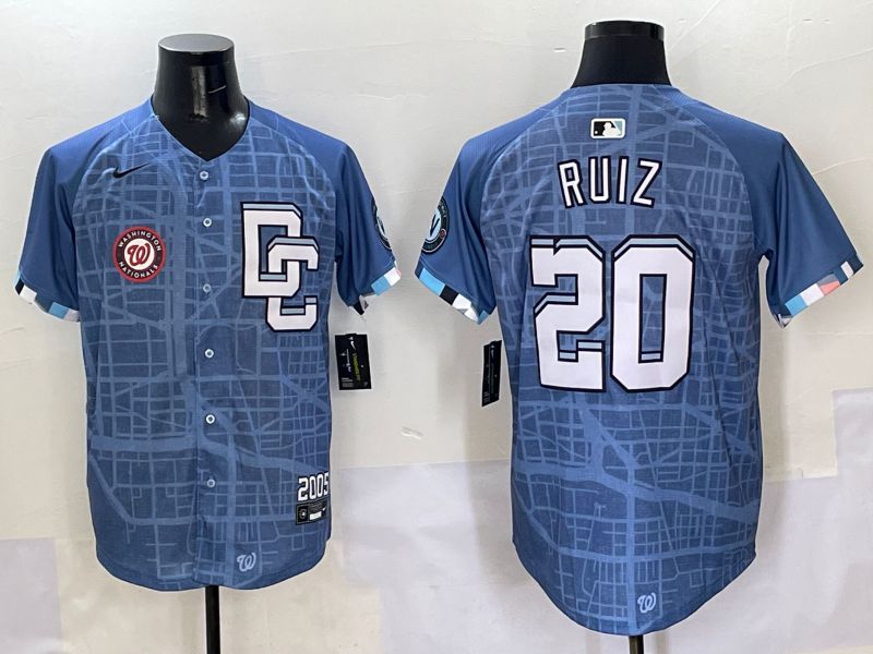 Men Washington Nationals #20 Ruiz Blue Joint Name 2025 Nike MLB Jersey style 7